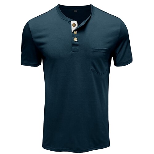Men's T-shirt Sleeve Pocket Henley Stard Summer Wine Red Green Blue Royal Blue Dark Blue
Men's T-shirt Sleeve Pocket Henley Stard Summer Wine Red Green Blue Royal Blue Dark Blue