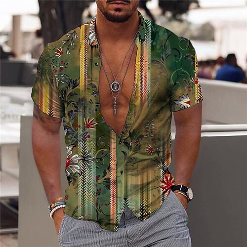 Men's Shirt 3D Print Floral Turndown Street Casual Button-Down Print Short Sleeves Tops Designer Casual Fashion Breathable Green / Summer
Men's Shirt 3D Print Floral Turndown Street Casual Button-Down Print Short Sleeves Tops Designer Casual Fashion Breathable Green / Summer