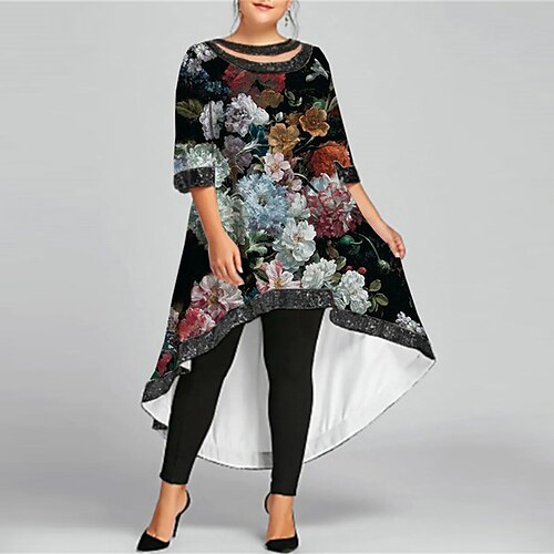 Women's Plus Size Casual Dress Floral Boat Neck Print Half Sleeve Fall Winter Casual Short Mini Dress Causal Daily Dress
Women's Plus Size Casual Dress Floral Boat Neck Print Half Sleeve Fall Winter Casual Short Mini Dress Causal Daily Dress