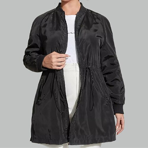 Women's Plus Size Trench Coat Lace up Pocket Plain Date Vacation Long Sleeve Stand Collar Regular Fall Winter Black L XL XXL 3XL 4XL
Women's Plus Size Trench Coat Lace up Pocket Plain Date Vacation Long Sleeve Stand Collar Regular Fall Winter Black L XL XXL 3XL 4XL