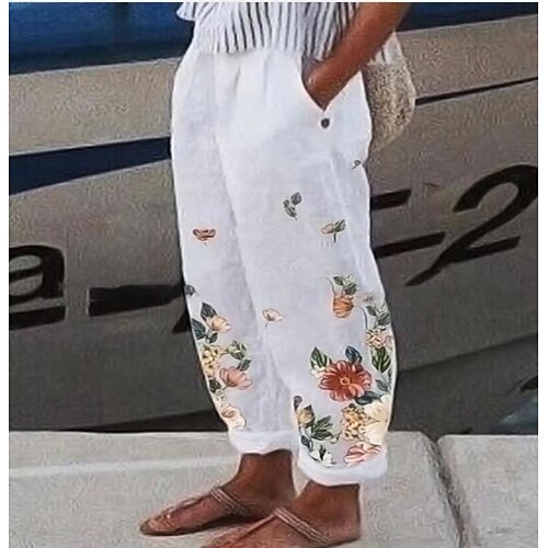 Women's Wide Leg Chinos Pants Trousers Black / White turmeric Green Mid Waist Casual Casual Daily Print Micro-elastic Full Length Outdoor Multi Color M L XL XXL 3XL / Loose Fit
Women's Wide Leg Chinos Pants Trousers Black / White turmeric Green Mid Waist Casual Casual Daily Print Micro-elastic Full Length Outdoor Multi Color M L XL XXL 3XL / Loose Fit