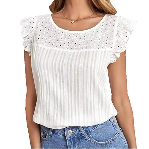 2022 summer new european and american cross-border wish summer new women's clothing hollow stitching sleeveless ruffled t-shirt women
2022 summer new european and american cross-border wish summer new women's clothing hollow stitching sleeveless ruffled t-shirt women