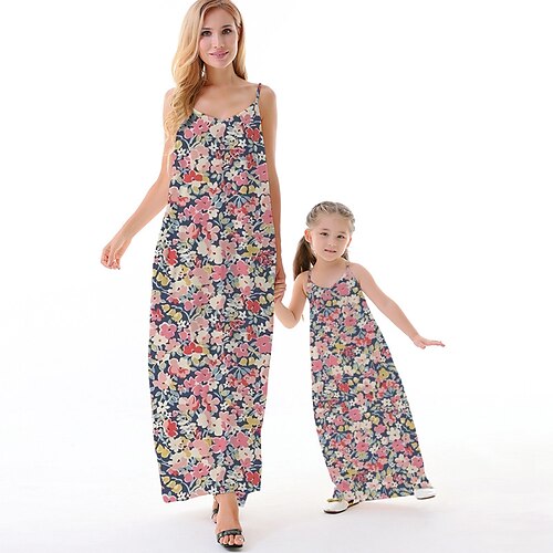 Mommy and Me Dresses Floral Causal Backless Pink Sleeveless Maxi Strap Dress Active Matching Outfits
Mommy and Me Dresses Floral Causal Backless Pink Sleeveless Maxi Strap Dress Active Matching Outfits