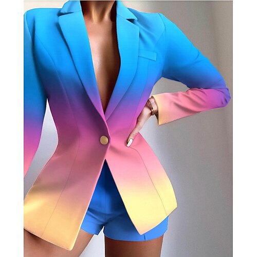 Mujer Chaqueta de sport traje de oficina Conjuntos de pantalones cortos Ropa de calle Azul Piscina Rosa Oficina Trabajo Negocio Degradado Estampado Cuello Camisero S M L XL
Mujer Chaqueta de sport traje de oficina Conjuntos de pantalones cortos Ropa de calle Azul Piscina Rosa Oficina Trabajo Negocio Degradado Estampado Cuello Camisero S M L XL