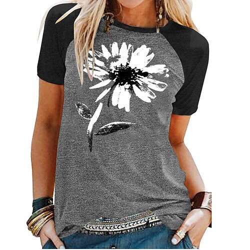 Women's T shirt Dress Green Blue Light gray Graphic Flower Print Short Sleeve Casual Daily Basic Round Neck Regular S
Women's T shirt Dress Green Blue Light gray Graphic Flower Print Short Sleeve Casual Daily Basic Round Neck Regular S