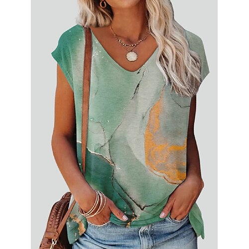 T shirt Tee Femme Vert Claire Graphic Rayé Imprimer Manche Courte du quotidien Col V Normal Standard Géométrique Peinture S
T shirt Tee Femme Vert Claire Graphic Rayé Imprimer Manche Courte du quotidien Col V Normal Standard Géométrique Peinture S