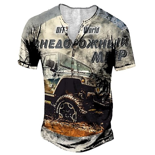 Men's Henley Shirt Tee T shirt Tee 3D Print Graphic Car Plus Size Henley Daily Sports Button-Down Print Short Sleeve Tops Designer Basic Casual Big and Tall Gray / Summer
Men's Henley Shirt Tee T shirt Tee 3D Print Graphic Car Plus Size Henley Daily Sports Button-Down Print Short Sleeve Tops Designer Basic Casual Big and Tall Gray / Summer