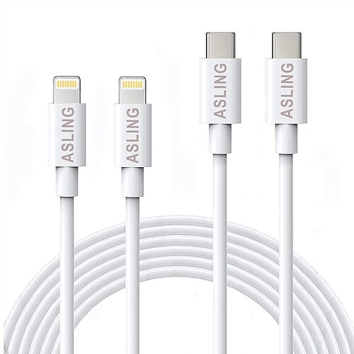 

ASLING USB C Cable Lightning Cable 20W 3.3ft 6.6ft USB C to Lightning 2 A Fast Charging Durable PD Fast Charger Cord For Macbook iPad iPhone Phone Accessory