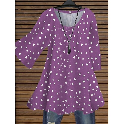Women's Plus Size Tops Blouse Shirt Heart Print 3/4 Length Sleeve Crewneck Streetwear Daily Holiday Cotton Spandex Jersey Spring Summer Green White
Women's Plus Size Tops Blouse Shirt Heart Print 3/4 Length Sleeve Crewneck Streetwear Daily Holiday Cotton Spandex Jersey Spring Summer Green White