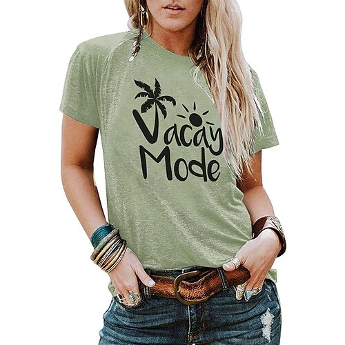 Women's Casual Weekend Painting T shirt Tee Graphic Patterned Text Short Sleeve Print Round Neck Basic Tops White Black Blue S
Women's Casual Weekend Painting T shirt Tee Graphic Patterned Text Short Sleeve Print Round Neck Basic Tops White Black Blue S