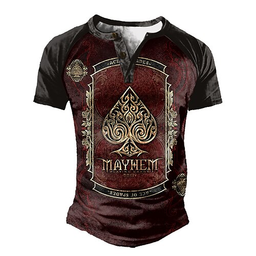 Hombre Camiseta Henley Shirt Tee Graphic Póker Henley Vino Impresión 3D Talla Grande Exterior Diario Manga Corta Retazos Abotonar Ropa Básico Design Casual Clásico / Verano / Verano / Deportes
Hombre Camiseta Henley Shirt Tee Graphic Póker Henley Vino Impresión 3D Talla Grande Exterior Diario Manga Corta Retazos Abotonar Ropa Básico Design Casual Clásico / Verano / Verano / Deportes