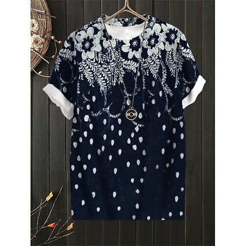 Women's Plus Size Tops T shirt Tee Floral Leaf Print Short Sleeve Crewneck Streetwear Daily Sports Cotton Spandex Jersey Spring Summer Blue Purple
Women's Plus Size Tops T shirt Tee Floral Leaf Print Short Sleeve Crewneck Streetwear Daily Sports Cotton Spandex Jersey Spring Summer Blue Purple