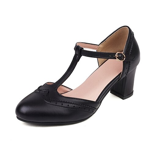 Women's Heels Buckle Chunky Heel Round Toe Preppy Minimalism Party Daily PU Leather Buckle Fall Summer Solid Colored Black Rosy Pink Blue
Women's Heels Buckle Chunky Heel Round Toe Preppy Minimalism Party Daily PU Leather Buckle Fall Summer Solid Colored Black Rosy Pink Blue