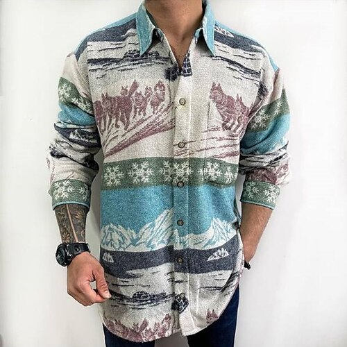 Men's Shirt Snowflake Turndown Street Casual Button-Down Long Sleeve Tops Casual Fashion Comfortable Beach Blue / White
Men's Shirt Snowflake Turndown Street Casual Button-Down Long Sleeve Tops Casual Fashion Comfortable Beach Blue / White