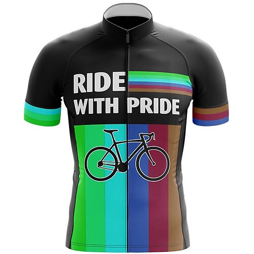 21Grams Men's Cycling Jersey Short Sleeve Bike Top with 3 Rear Pockets Mountain Bike MTB Road Bike Cycling Breathable Quick Dry Moisture Wicking Reflective Strips Black Green Yellow Graphic Rainbow
21Grams Men's Cycling Jersey Short Sleeve Bike Top with 3 Rear Pockets Mountain Bike MTB Road Bike Cycling Breathable Quick Dry Moisture Wicking Reflective Strips Black Green Yellow Graphic Rainbow