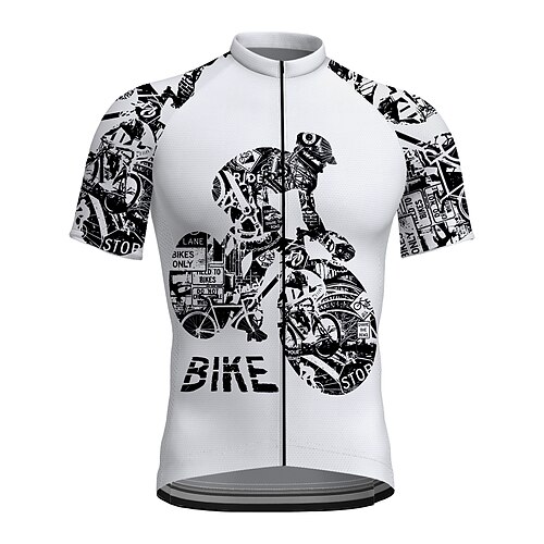 21Grams Men's Cycling Jersey Short Sleeve Bike Jersey Top with 3 Rear Pockets Mountain Bike MTB Road Bike Cycling Breathable Quick Dry Moisture Wicking Reflective Strips White Black Green Graphic
21Grams Men's Cycling Jersey Short Sleeve Bike Jersey Top with 3 Rear Pockets Mountain Bike MTB Road Bike Cycling Breathable Quick Dry Moisture Wicking Reflective Strips White Black Green Graphic