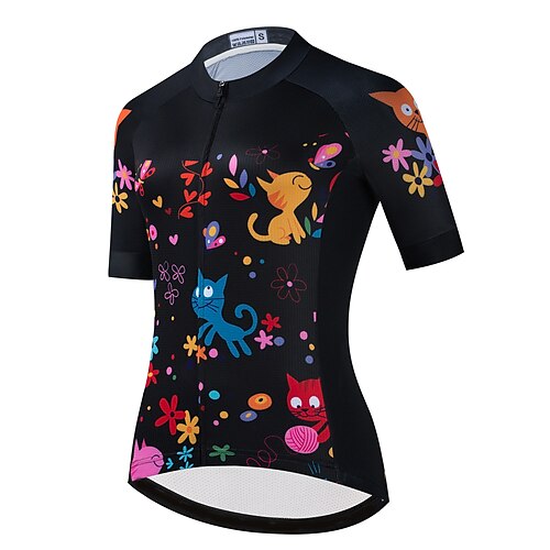 21Grams Women's Short Sleeve Cycling Jersey Bike Top with 3 Rear Pockets Mountain Bike MTB Road Bike Cycling Breathable Quick Dry Moisture Wicking Black Cat Floral Botanical Spandex Polyester Sports
21Grams Women's Short Sleeve Cycling Jersey Bike Top with 3 Rear Pockets Mountain Bike MTB Road Bike Cycling Breathable Quick Dry Moisture Wicking Black Cat Floral Botanical Spandex Polyester Sports