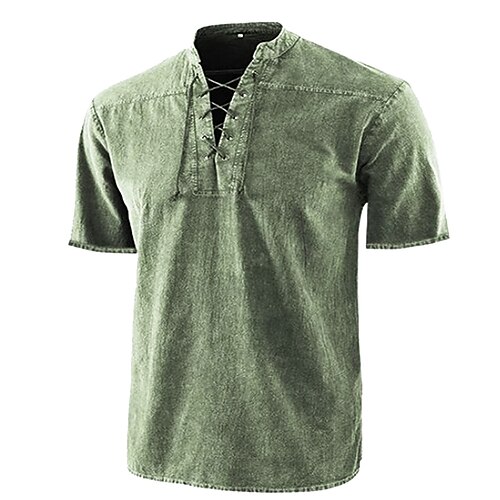 Men's Shirt Solid Colored Stand Collar Street Casual Daily Drawstring Short Sleeve Tops Casual Fashion Breathable Comfortable Lightweight Green Black Blue / Spring / Summer
Men's Shirt Solid Colored Stand Collar Street Casual Daily Drawstring Short Sleeve Tops Casual Fashion Breathable Comfortable Lightweight Green Black Blue / Spring / Summer