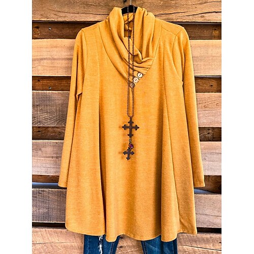 Women's Plus Size Tops Blouse Plain Button Long Sleeve Crew Neck Basic Casual Daily Vacation Cotton Winter Fall Orange
Women's Plus Size Tops Blouse Plain Button Long Sleeve Crew Neck Basic Casual Daily Vacation Cotton Winter Fall Orange