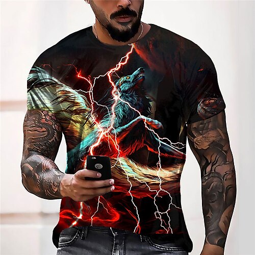 Men's Unisex T shirt Tee 3D Print Lightning Graphic Prints Animal Crew Neck Street Daily Print Short Sleeve Tops Designer Casual Big and Tall Sports Black / Summer
Men's Unisex T shirt Tee 3D Print Lightning Graphic Prints Animal Crew Neck Street Daily Print Short Sleeve Tops Designer Casual Big and Tall Sports Black / Summer