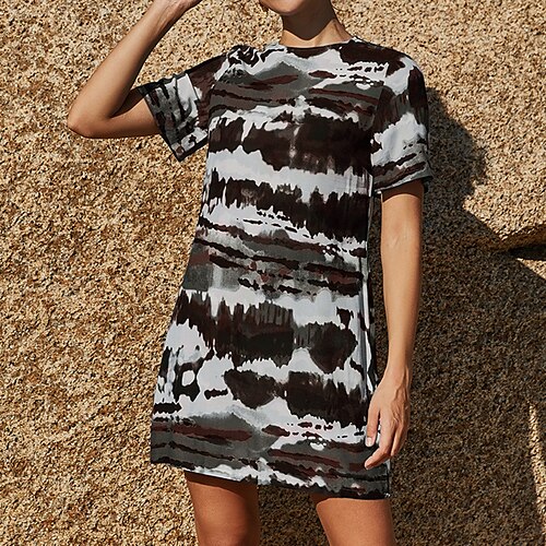 Women's Shift Dress Short Mini Dress Blue Gray Short Sleeve Print Print Summer Crew Neck Stylish 2022 S M L XL
Women's Shift Dress Short Mini Dress Blue Gray Short Sleeve Print Print Summer Crew Neck Stylish 2022 S M L XL