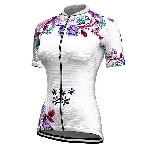 21Grams Women's Cycling Jersey Short Sleeve Bike Top with 3 Rear Pockets Mountain Bike MTB Road Bike Cycling Breathable Quick Dry Moisture Wicking Reflective Strips White Floral Botanical Polyester
21Grams Women's Cycling Jersey Short Sleeve Bike Top with 3 Rear Pockets Mountain Bike MTB Road Bike Cycling Breathable Quick Dry Moisture Wicking Reflective Strips White Floral Botanical Polyester
