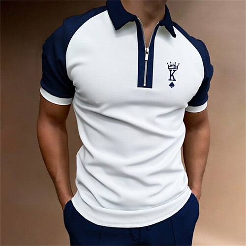 Men's Golf Shirt Letter Turndown Street Casual Zipper Short Sleeve Tops Casual Fashion Comfortable White
Men's Golf Shirt Letter Turndown Street Casual Zipper Short Sleeve Tops Casual Fashion Comfortable White