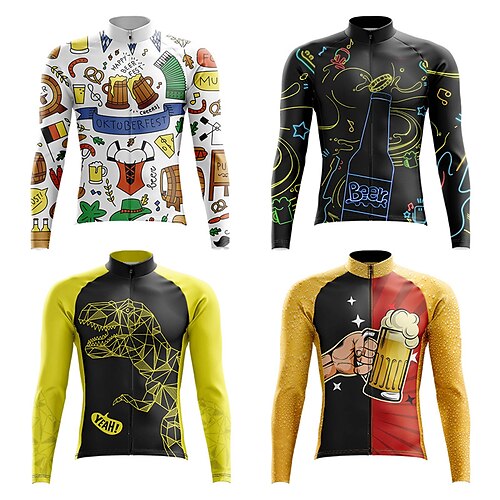 Men's Cycling Jersey Long Sleeve Bike Top with 3 Rear Pockets Mountain Bike MTB Road Bike Cycling Breathable Quick Dry Moisture Wicking Soft White Black Yellow Graphic Dinosaur Oktoberfest Beer
Men's Cycling Jersey Long Sleeve Bike Top with 3 Rear Pockets Mountain Bike MTB Road Bike Cycling Breathable Quick Dry Moisture Wicking Soft White Black Yellow Graphic Dinosaur Oktoberfest Beer