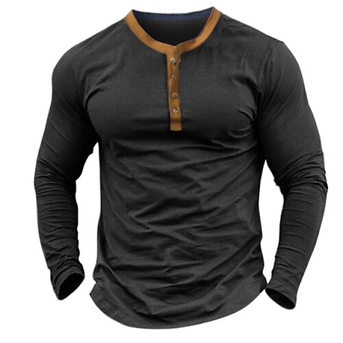 Men's Henley Shirt Solid Color Henley Black Street Casual Long Sleeve Button-Down Clothing Apparel Fashion Casual Comfortable / Beach
Men's Henley Shirt Solid Color Henley Black Street Casual Long Sleeve Button-Down Clothing Apparel Fashion Casual Comfortable / Beach