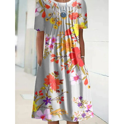 Women's A Line Dress Midi Dress Light gray Short Sleeve Print Print Spring Summer Crew Neck Elegant Casual 2022 S M L XL XXL 3XL
Women's A Line Dress Midi Dress Light gray Short Sleeve Print Print Spring Summer Crew Neck Elegant Casual 2022 S M L XL XXL 3XL