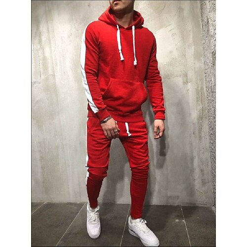 Men's Long-Sleeved Hoodie Suit 2-Piece Sports Activewear Athleisure Pullover Color Matching Patch Pocket Sweater
Men's Long-Sleeved Hoodie Suit 2-Piece Sports Activewear Athleisure Pullover Color Matching Patch Pocket Sweater