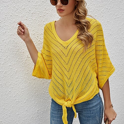 Mujer Camisa se encoge de hombros Negro Amarillo Plano Cortado Croché Media Manga Casual Festivos Sensual Estilo playero Escote en Pico Regular S
Mujer Camisa se encoge de hombros Negro Amarillo Plano Cortado Croché Media Manga Casual Festivos Sensual Estilo playero Escote en Pico Regular S