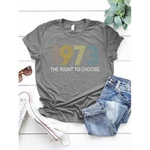 Women's Vote Ruthless Pro Roe 1973 Feminist Daily T shirt Tee Short Sleeve Print Round Neck Basic Essential Tops Gray S
Women's Vote Ruthless Pro Roe 1973 Feminist Daily T shirt Tee Short Sleeve Print Round Neck Basic Essential Tops Gray S