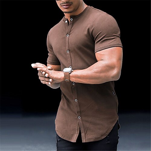 Men's Shirt Solid Color Collar Street Casual Button-Down Short Sleeve Tops Casual Fashion Breathable Comfortable Brown / Summer
Men's Shirt Solid Color Collar Street Casual Button-Down Short Sleeve Tops Casual Fashion Breathable Comfortable Brown / Summer