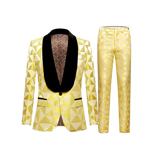 Yellow Rosy Pink Brown Men's Wedding Tuxedos 2 Piece Shawl Collar Jacquard Tailored Fit Single Breasted One-button 2022
Yellow Rosy Pink Brown Men's Wedding Tuxedos 2 Piece Shawl Collar Jacquard Tailored Fit Single Breasted One-button 2022