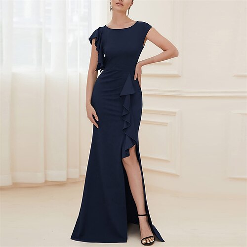 Women's Party Dress Bodycon Sheath Dress Long Dress Maxi Dress Black Wine Navy Blue Short Sleeve Pure Color Ruffle Spring Summer Crew Neck Party Evening Party Wedding Guest Slim 2022 S M L XL XXL 3XL
Women's Party Dress Bodycon Sheath Dress Long Dress Maxi Dress Black Wine Navy Blue Short Sleeve Pure Color Ruffle Spring Summer Crew Neck Party Evening Party Wedding Guest Slim 2022 S M L XL XXL 3XL