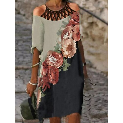 Women's Casual Dress Midi Dress Beige Short Sleeve Floral Print Fall Spring Autumn Crew Neck Weekend 2022 S M L XL XXL
Women's Casual Dress Midi Dress Beige Short Sleeve Floral Print Fall Spring Autumn Crew Neck Weekend 2022 S M L XL XXL
