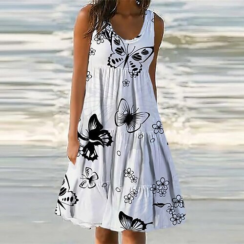 Mujer Vestido informal Vestido de cambio Vestido de verano Blanco Sin Mangas Animal Bolsillo Primavera Verano Escote en U 2022 S M L XL XXL 3XL
Mujer Vestido informal Vestido de cambio Vestido de verano Blanco Sin Mangas Animal Bolsillo Primavera Verano Escote en U 2022 S M L XL XXL 3XL