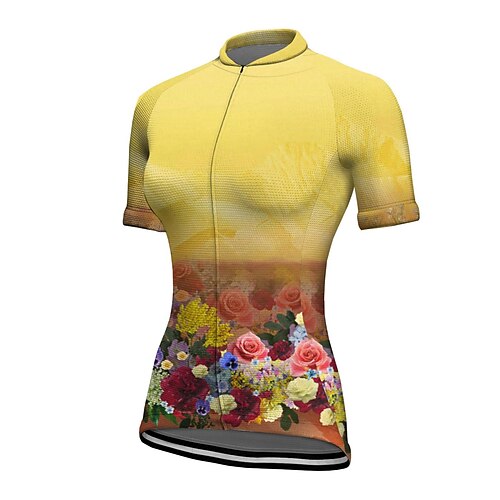 21Grams Women's Cycling Jersey Short Sleeve Bike Jersey Top with 3 Rear Pockets Mountain Bike MTB Road Bike Cycling Breathable Quick Dry Moisture Wicking Reflective Strips Yellow Floral Botanical
21Grams Women's Cycling Jersey Short Sleeve Bike Jersey Top with 3 Rear Pockets Mountain Bike MTB Road Bike Cycling Breathable Quick Dry Moisture Wicking Reflective Strips Yellow Floral Botanical