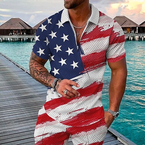 Men's Collar Polo Shirt Golf Shirt National Flag Turndown Blue / White 3D Print Street Daily Short Sleeve Zipper 3D Clothing Apparel Fashion Casual Comfortable / Beach
Men's Collar Polo Shirt Golf Shirt National Flag Turndown Blue / White 3D Print Street Daily Short Sleeve Zipper 3D Clothing Apparel Fashion Casual Comfortable / Beach