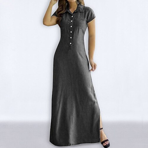 Per donna Abito chemisier Abito casual Abito linea A Vestito maxi Esterno Giornaliero Da mare Poliestere Moda Informale Colletto Pulsante Tasche Manica corta Estate Primavera 2023 Standard Nero Blu
Per donna Abito chemisier Abito casual Abito linea A Vestito maxi Esterno Giornaliero Da mare Poliestere Moda Informale Colletto Pulsante Tasche Manica corta Estate Primavera 2023 Standard Nero Blu
