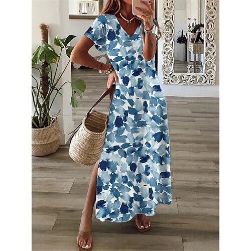 Women's Casual Dress Shift Dress Long Dress Maxi Dress Green Blue Red Short Sleeve Floral Split Spring Summer V Neck 2022 S M L XL XXL 3XL
Women's Casual Dress Shift Dress Long Dress Maxi Dress Green Blue Red Short Sleeve Floral Split Spring Summer V Neck 2022 S M L XL XXL 3XL