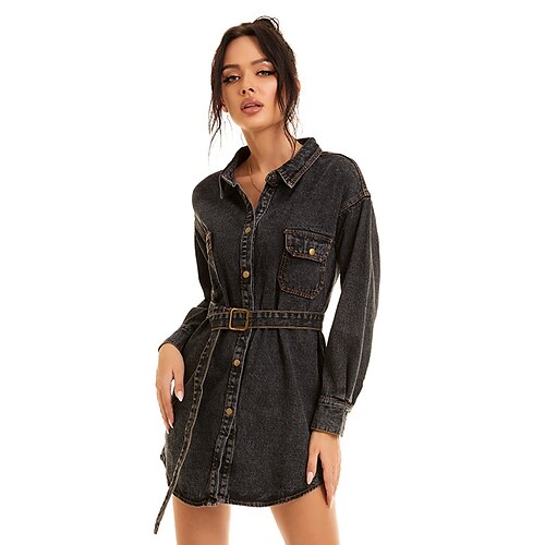 Damen Hemd Schwarz Blau Glatt Jeansstoff Langarm Casual Täglich Elegant Brautkleider schlicht Hemdkragen Standard Baumwolle S
Damen Hemd Schwarz Blau Glatt Jeansstoff Langarm Casual Täglich Elegant Brautkleider schlicht Hemdkragen Standard Baumwolle S