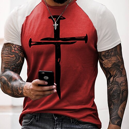Men's Unisex T shirt Tee Graphic Prints Cross Crew Neck Red Outdoor Street Short Sleeve Print Clothing Apparel Sports Designer Casual Big and Tall / Summer / Summer
Men's Unisex T shirt Tee Graphic Prints Cross Crew Neck Red Outdoor Street Short Sleeve Print Clothing Apparel Sports Designer Casual Big and Tall / Summer / Summer