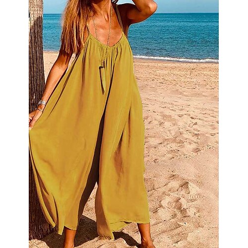 Damen Jumpsuit Rückenfrei Feste Farbe V Ausschnitt Casual Urlaub Strasse Täglich Regular Fit Ärmellos Gelb Schwarz M L XL XXL Frühling
Damen Jumpsuit Rückenfrei Feste Farbe V Ausschnitt Casual Urlaub Strasse Täglich Regular Fit Ärmellos Gelb Schwarz M L XL XXL Frühling