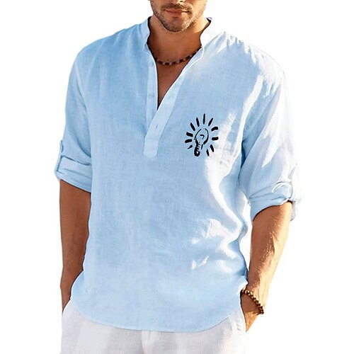Men's Shirt Solid Color bulb Standing Collar Street Casual Button-Down Print Half Sleeve Tops Designer Casual Fashion Breathable White Black Gray / Summer
Men's Shirt Solid Color bulb Standing Collar Street Casual Button-Down Print Half Sleeve Tops Designer Casual Fashion Breathable White Black Gray / Summer