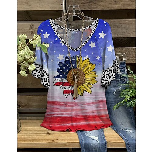 Mulheres Camiseta Amarelo Vermelho Azul Real Bandeira Imprimir Manga Curta Casa Casual Vintage Decote V Padrão S
Mulheres Camiseta Amarelo Vermelho Azul Real Bandeira Imprimir Manga Curta Casa Casual Vintage Decote V Padrão S