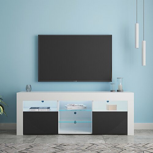 145 Modern 57 TV Stand Matte Body High Gloss Fronts with 16 Color LEDsWhite Black
145 Modern 57 TV Stand Matte Body High Gloss Fronts with 16 Color LEDsWhite Black