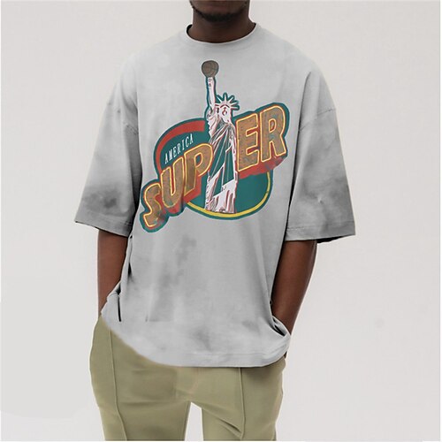 Men's T shirt Tee 3D Print Graphic Patterned Letter Plus Size Crew Neck Statue of Liberty Daily Sports Print Half Sleeve Tops Designer Basic Casual Oversized Green White Black / Summer
Men's T shirt Tee 3D Print Graphic Patterned Letter Plus Size Crew Neck Statue of Liberty Daily Sports Print Half Sleeve Tops Designer Basic Casual Oversized Green White Black / Summer