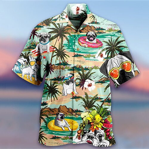 Men's Shirt 3D Print Dog Turndown Street Daily 3D Button-Down Short Sleeve Tops Casual Fashion Comfortable Beach Green
Men's Shirt 3D Print Dog Turndown Street Daily 3D Button-Down Short Sleeve Tops Casual Fashion Comfortable Beach Green
